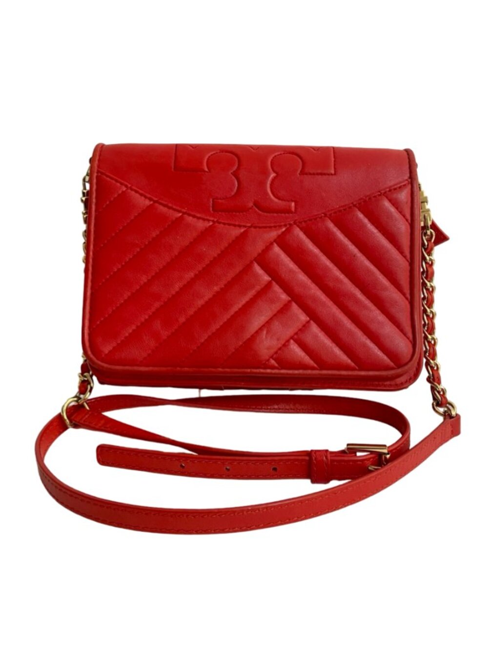 Tory Burch Leather Crossbody Bag Red